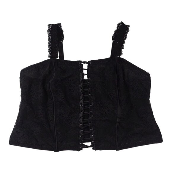 Torrid Lace Front Corset Bustier Lacey Witchy Gothic Dark Romantic Sz 1X… - Picture 1 of 7